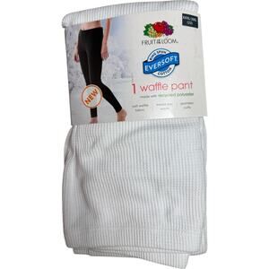FRUIT of the LOOM Womens XXXL (22) Eversoft Waffle Thermal Bottoms Pant White